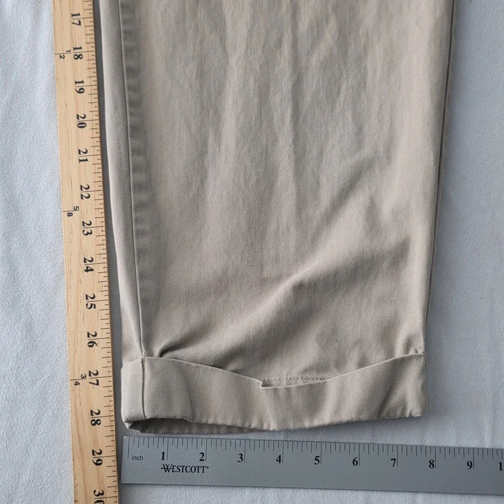 Vintage Polo Ralph Lauren Men Hammond Pant Khaki Pleated Cuffed Chinos (34X29)